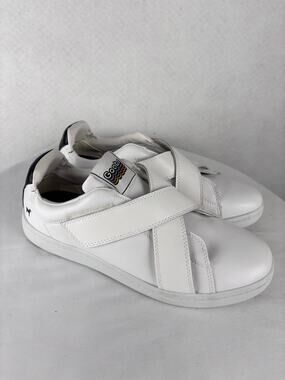Goats White Leather Hook & Loop Sneakers Size 10 Men’s Casual Comfort Shoes